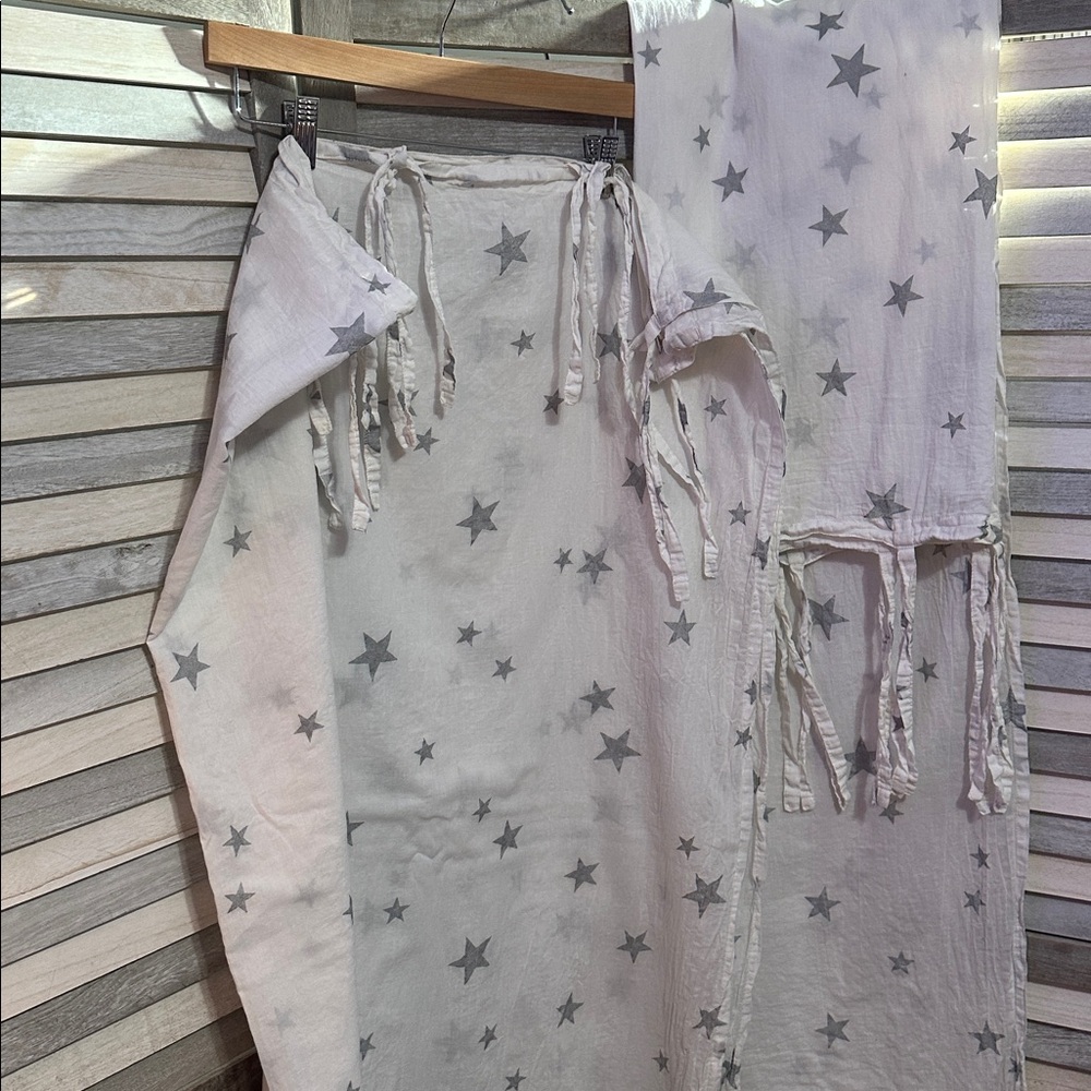 Urban Outfitters White Star curtains set of 2 panels
